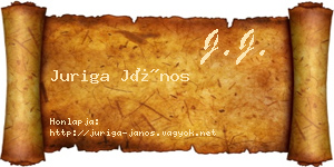 Juriga János névjegykártya
